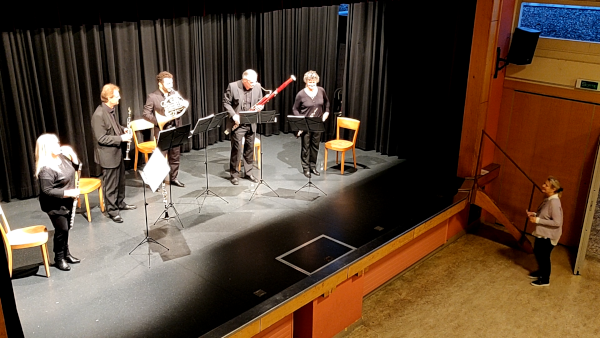 Musiciens du Quintette du Léman en scène à Crans près Céligny